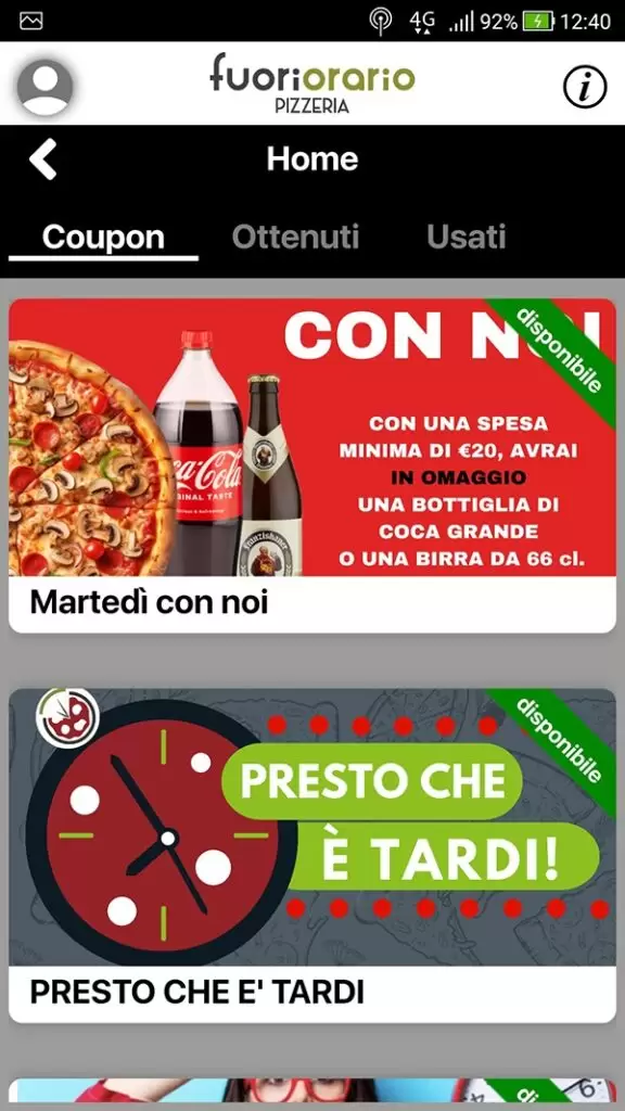 APP Fuori Orario Pizzeria - Coupon e Sconti